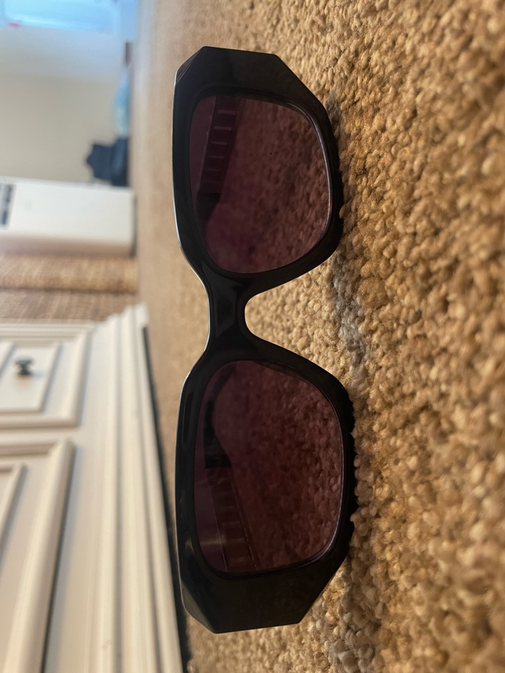 Classic Black Frame Sunglasses with Tinted Lenses. Never Worn